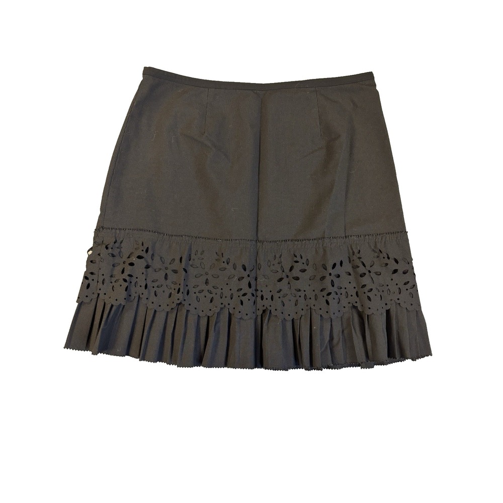 Cynthia Steffe Y2K Pinstripe Pleated Skirt Lace Whimsigoth Office Siren Sz 10